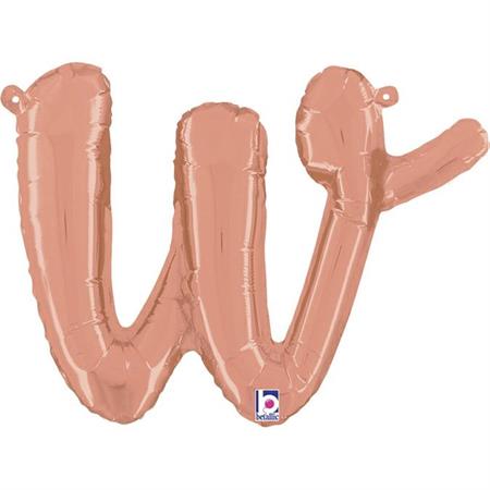 Letter W Script Rose Gold