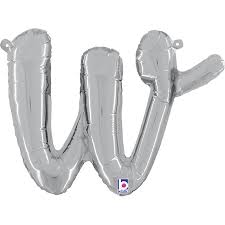 Letter W Script Silver Mini Single Pack