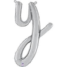 Letter Y Script Silver Mini Single Pack