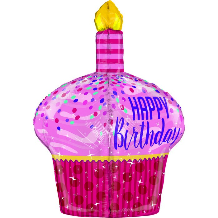 35" Dimensionals Birthday Sparkles Cupcake