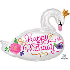 BEAUTIFUL SWAN BIRTHDAY SHAPE P35 PKT