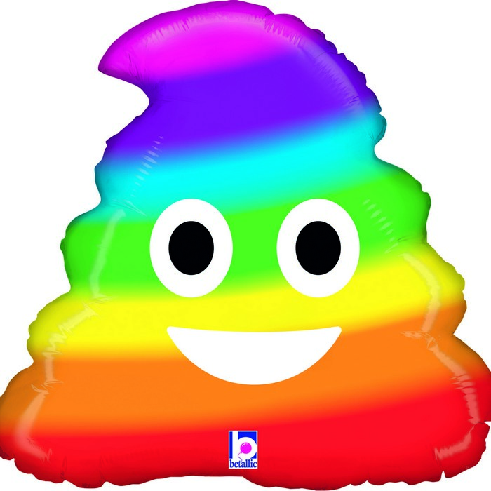52  shape Poo Emoji Rainbow 
Size 17" / 40x39 cm
