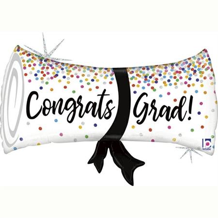 Grad Confetti Diploma Glitter Holog. Single Pack