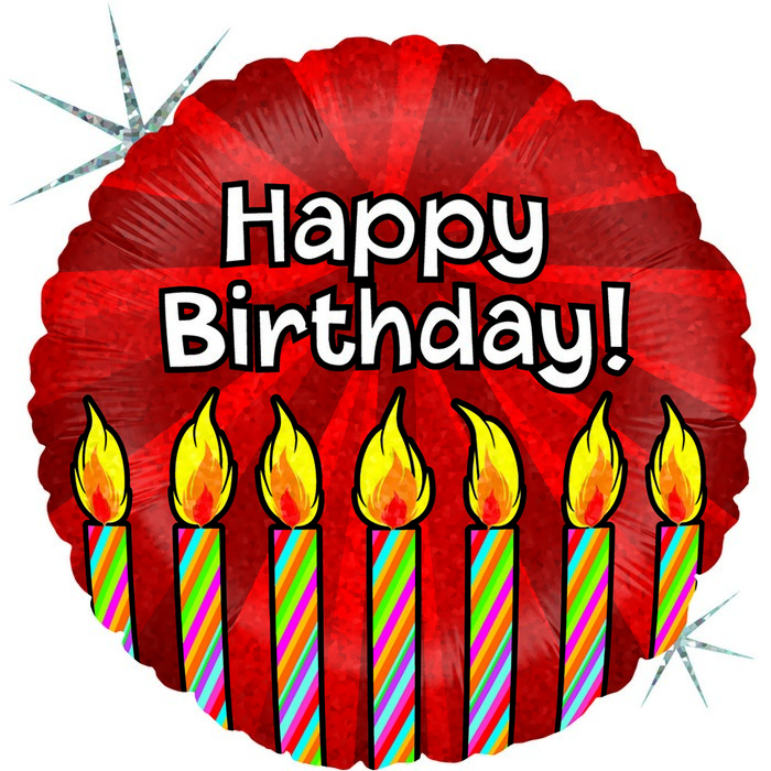 18"  f Red Burst Birthday