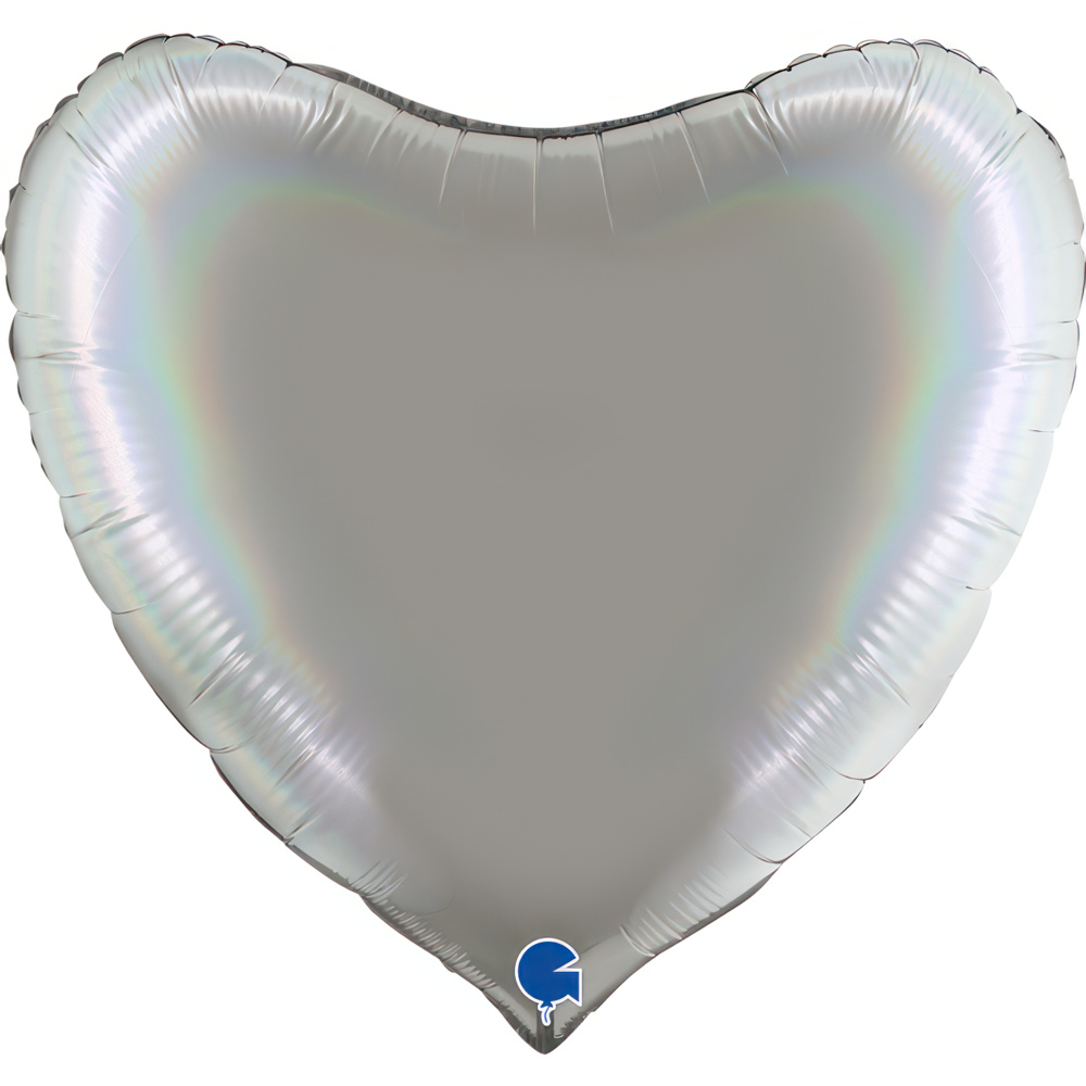 Heart 36" Rainbow Holographic Platinum Pure