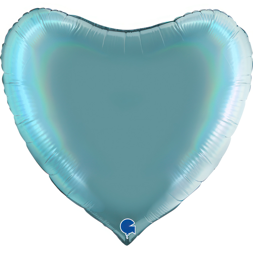 Heart 36" Rainbow Holographic Platinum Tenerife Sea