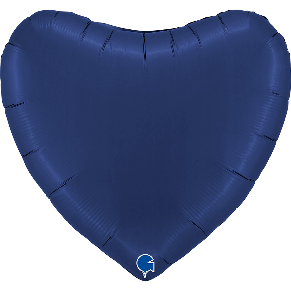 Heart 36"  Satin Blue Navy