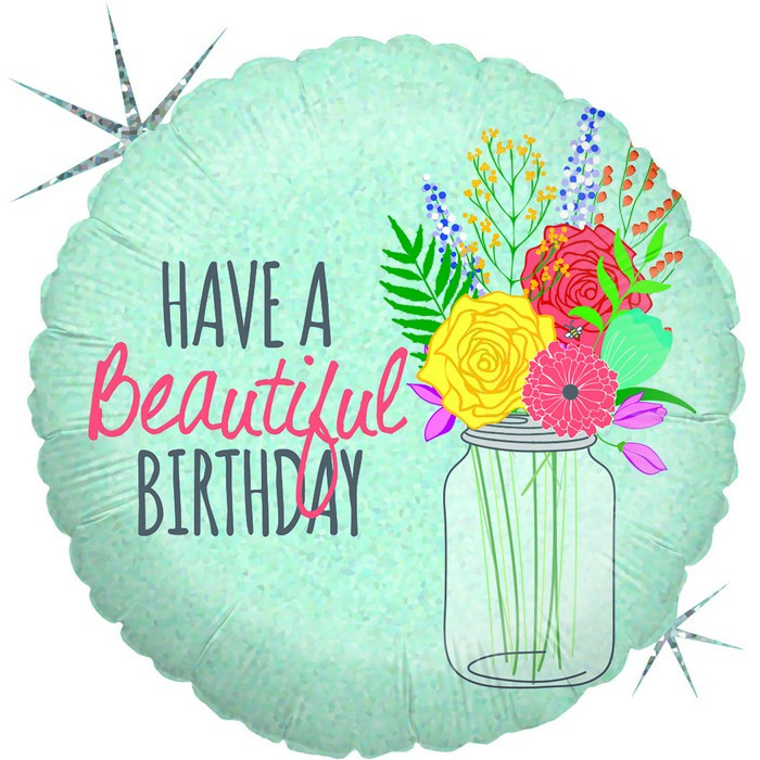 18"  e Beautiful Birthday