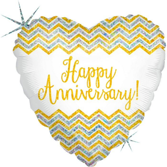 18" heart Anniversary Chevron
