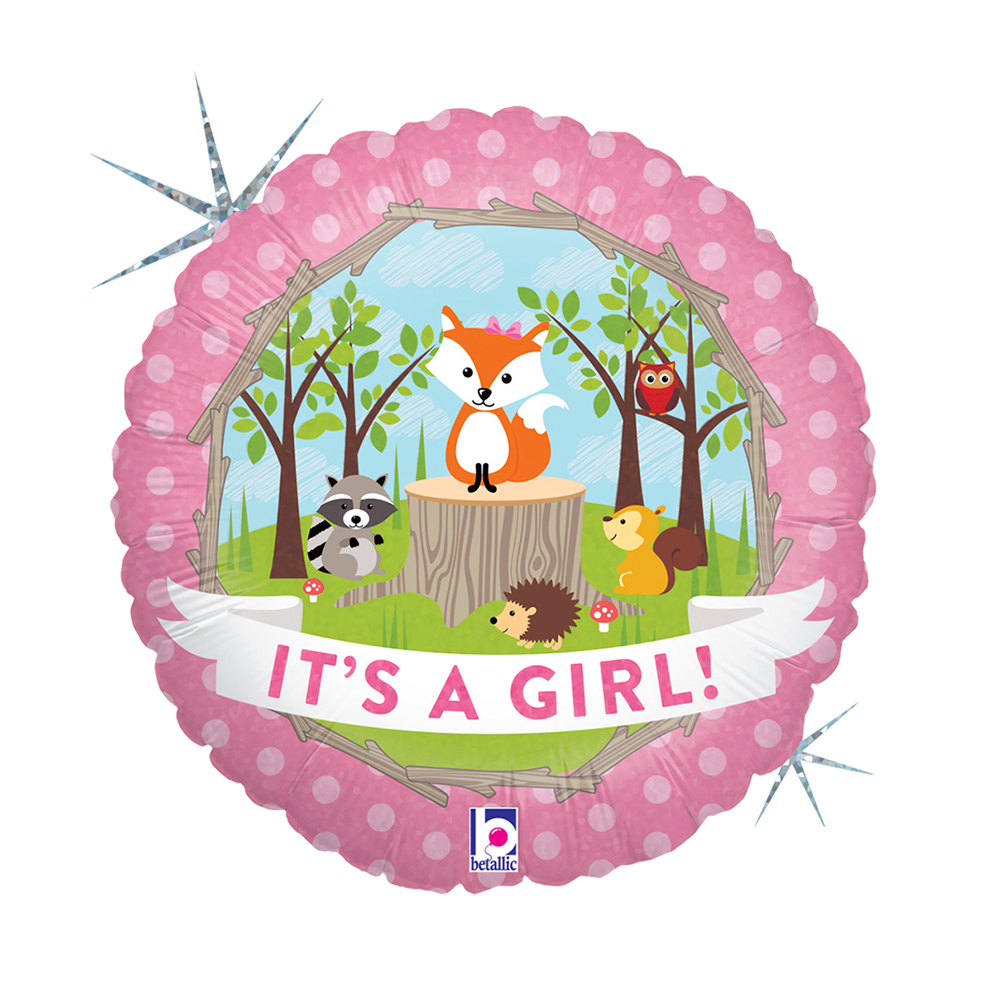 18" IT'S A Girl  Woodland baby