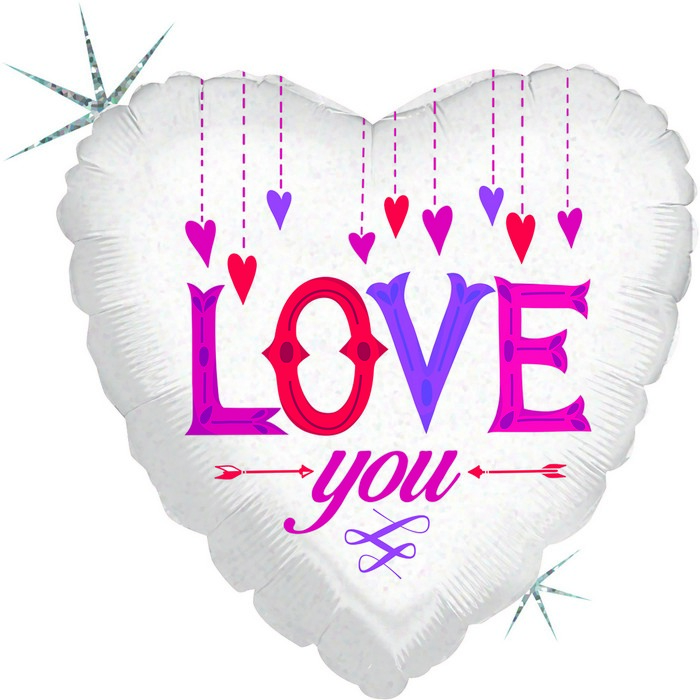 18" shape heart Love You Hanging