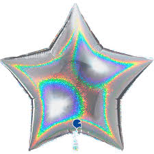 Star 36" Glitter Holographic Silver