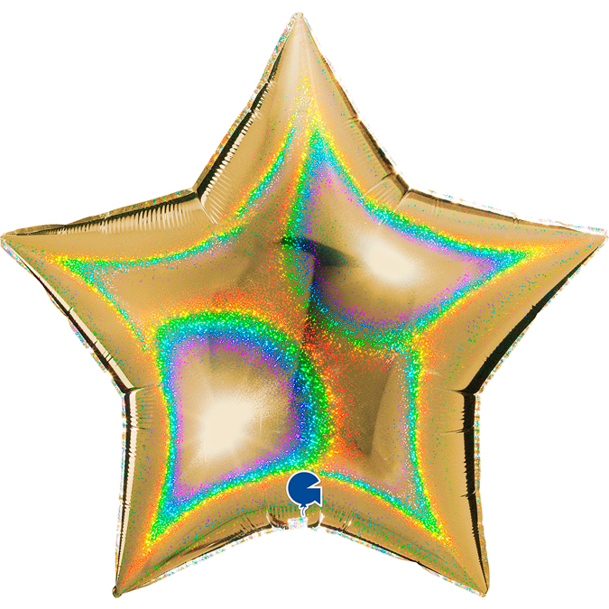 Star 36" Glitter Holographic Gold 5