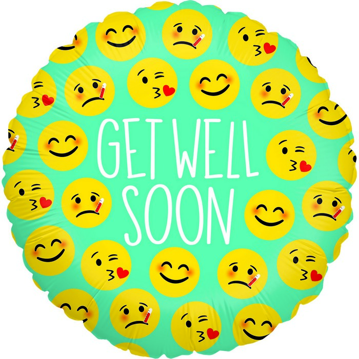18" round Emoji Get Well
