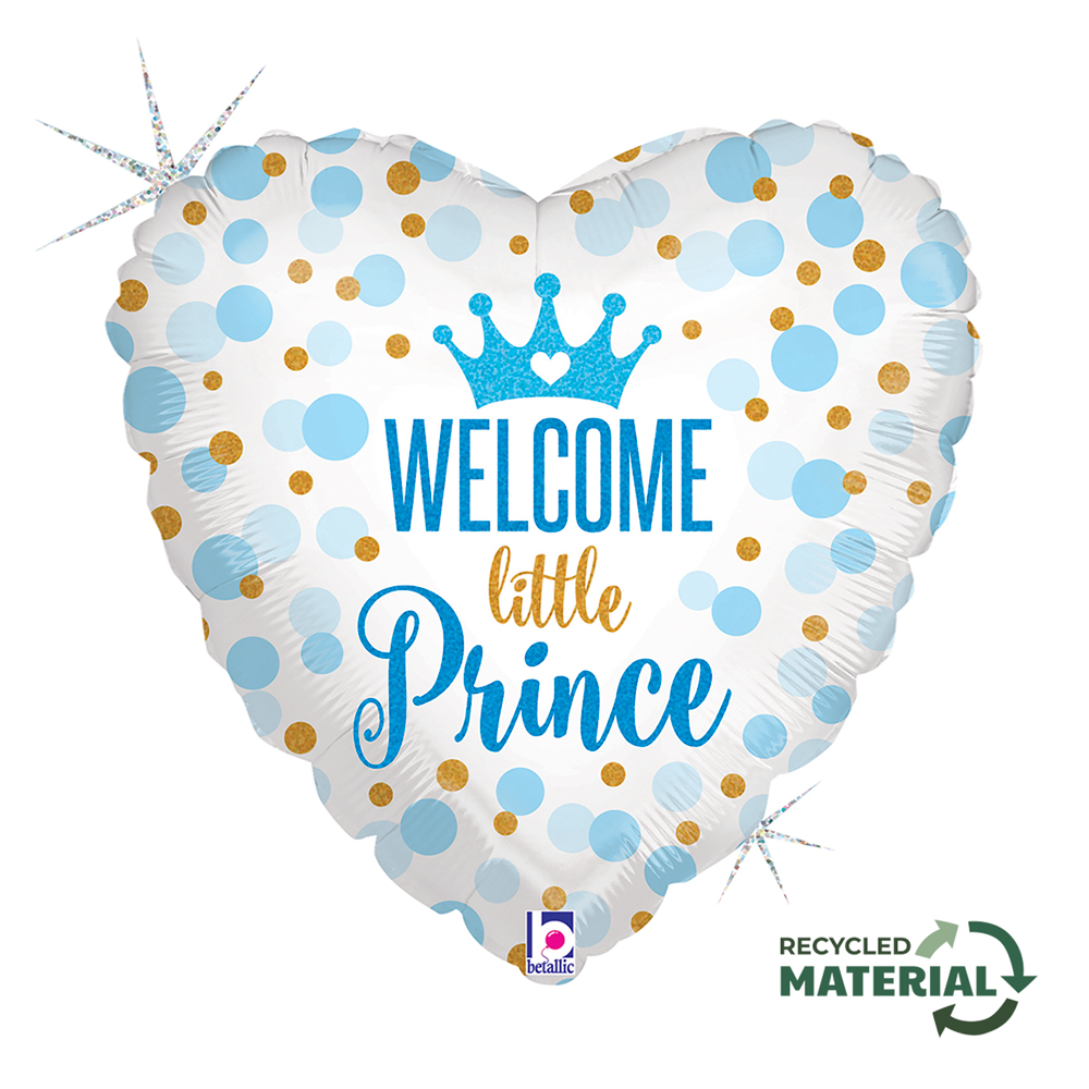 18" heart Glitter Baby Prince