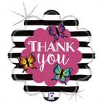 18" shape Thanks Radiant Butterfly Glitter Holog.