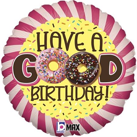 18"  d Donut Birthday Single Pack