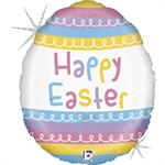 Pastel Striped Easter Glitter Holog. Single Pack - 18"