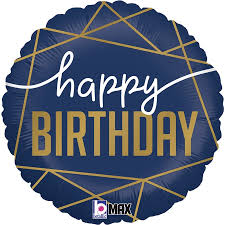 18" Navy Birthday - Single Pack