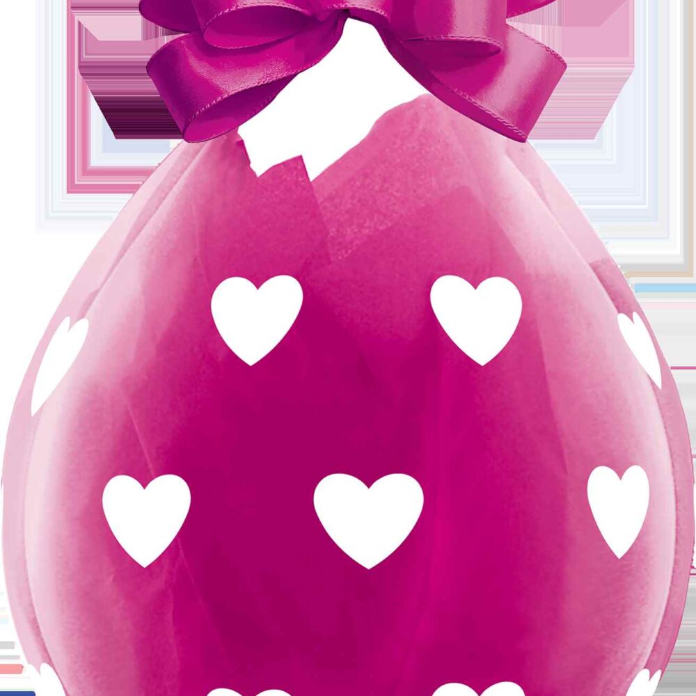 18" stuffing DIAMOND CLEAR BIG HEARTS(25CT)