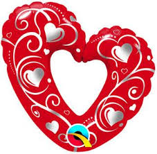 HEARTS &amp; FILIGREE RED 14" MINI SHAPE FLAT