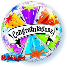 22" SINGLE BUBBLE stampati  CONGRATULATIONS BANNER BLAST      01CT

QUALATEX