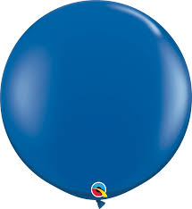 3 FT" solid color JEWEL SAPPHIRE BLUE   02CT  QUALATEX PLAIN LATEX