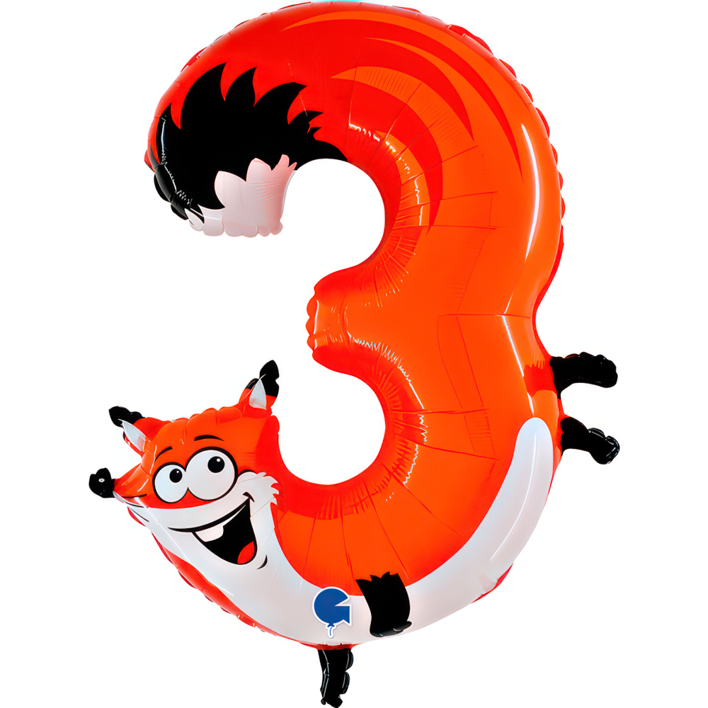 Number Animaloons 3 Fox 40" Single Pack
