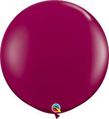 3 FT" solid color  PEARL  BURGUNDY    02CT  QUALATEX PLAIN LATEX