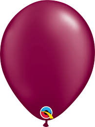 5" solid color  PEARL  BURGUNDY   100CT  QUALATEX PLAIN LATEX