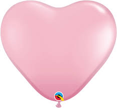6" STANDARD PINK HEART (100CT)
