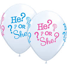 11" BABY HE? OR SHE? WHITE (25CT)