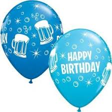 11" birthday BDAY  BEER MUGS BIRTHDAY DARK BLUE & ROBIN'S EGG BLUE (25CT)