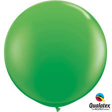 3 FT"solid color STD  SPRING GREEN    02CT  QUALATEX PLAIN LATEX