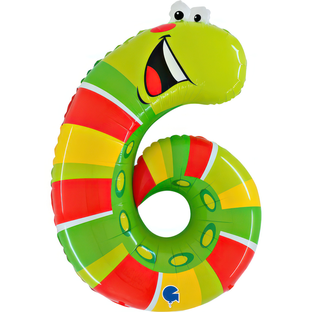 Number Animaloons 6 Caterpillar 40" Single Pack