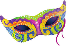 MARDI GRAS MASK 38" SHAPE GROUP B PKT