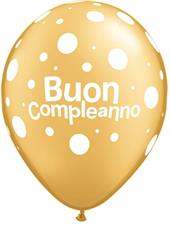 11" RND ST BCOMPL DOTS GOLD 50 pz