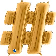 Symbol # Hastag Gold Single Pack 40"
