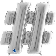 Symbol # Hastag Silver Single Pack 40"