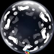24" DECO BUBBLE stampati  BABY FOOTPRINTS

QUALATEX