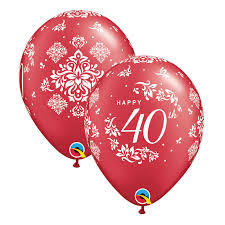 11" wedding 40TH ANNIVERSARY DAMASK RND PRL RUBY RED 25CT