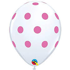 11" stampati POLKA DOTS big WHITE  (PNK)  25CT