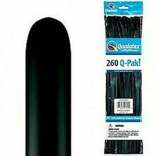 260 Q-PAK entertainer ONYX BLACK      50CT  QUALATEX PLAIN LATEX