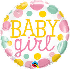 Baby Girl Dots - Size and shape: 18" Round