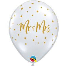 11" wedding MR. & MRS. GOLD DOTS (25CT)
