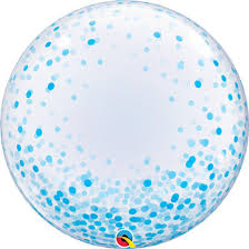 24"  DECO BUBBLE stampati CONFETTI DOTS  BLU    01CT

QUALATEX