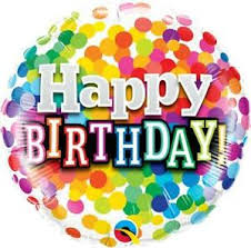 Birthday Rainbow Confetti 09" Round