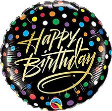 Birthday Gold Script & Dots
Size and shape: 09" Round