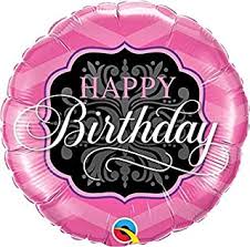 PINK & BLACK BIRTHDAY 9" FLAT HI