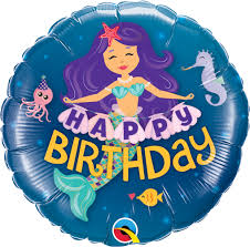 MERMAID BIRTHDAY 9" FLAT